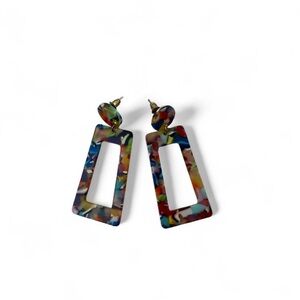 Multicolor Geometric Drop Earrings